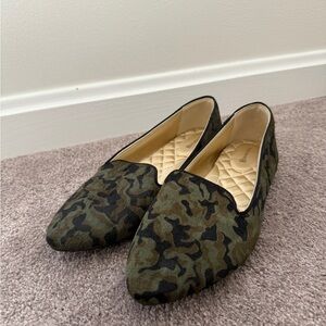 Birdies Green and Black Camouflage Loafers
